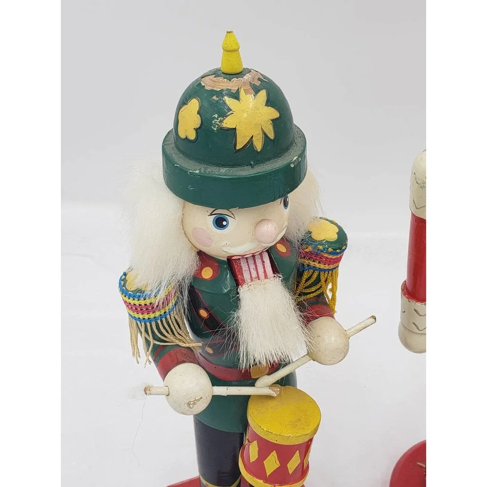 Vintage Nutcracker Set of 3 Made in China King Nutcracker, Female Queen, Drummer